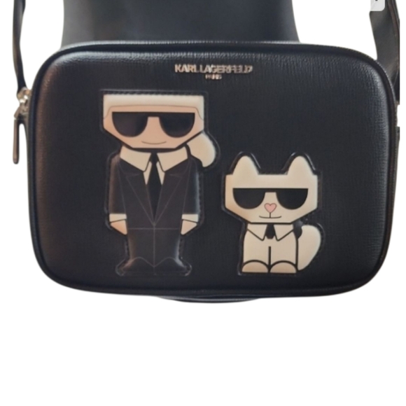 Karl Lagerfeld Handbags - Karl Lagerfeld Black Camera Bag - Iconic Chopette Cat Guitar Strap Bag NWOT